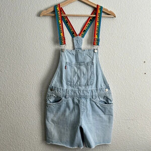 Levi's Light Blue Denim Overalls with Multicolor Straps